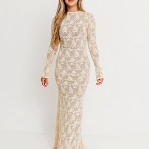chinese dress ladies Corrine Tiered Sleeve Maxi Dress with Pockets in Ivory Cream